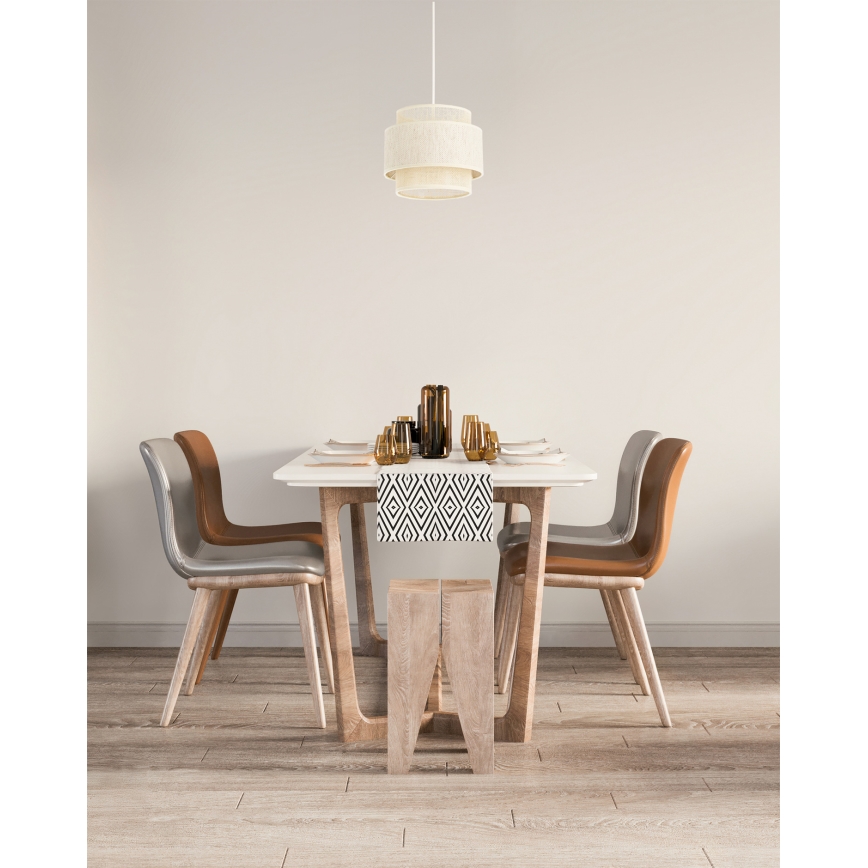 Lampada a sospensione a cavo BOHO 1xE27/60W/230V Ø 20 cm crema/iuta