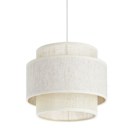 Lampada a sospensione a cavo BOHO 1xE27/60W/230V Ø 20 cm crema/iuta