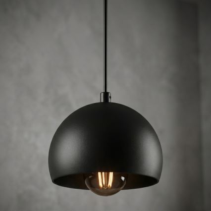 Lampada a sospensione a cavo SOOL, 1x E27/15W/230V, Ø 15 cm, nera