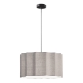 Lampada a sospensione a cavo WAVY 1xE27/14W/230V grigio
