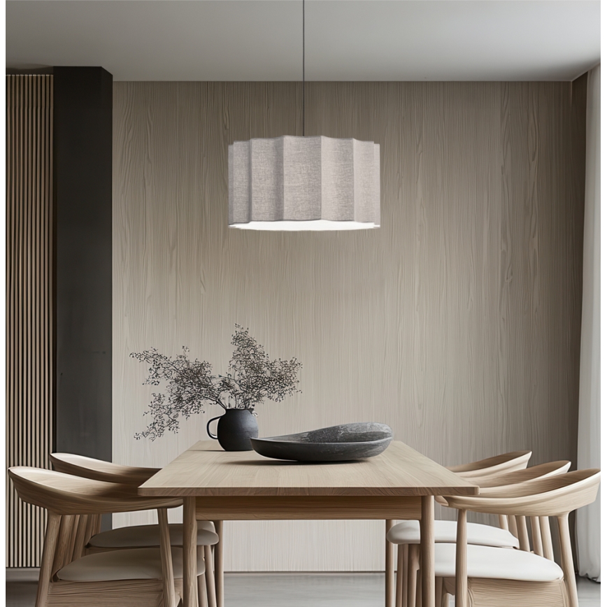 Lampada a sospensione a cavo WAVY 1xE27/14W/230V grigio