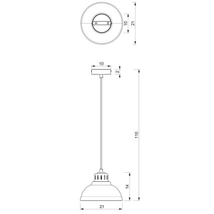 Lampada a sospensione ALTAR 1xE27/60W rosso