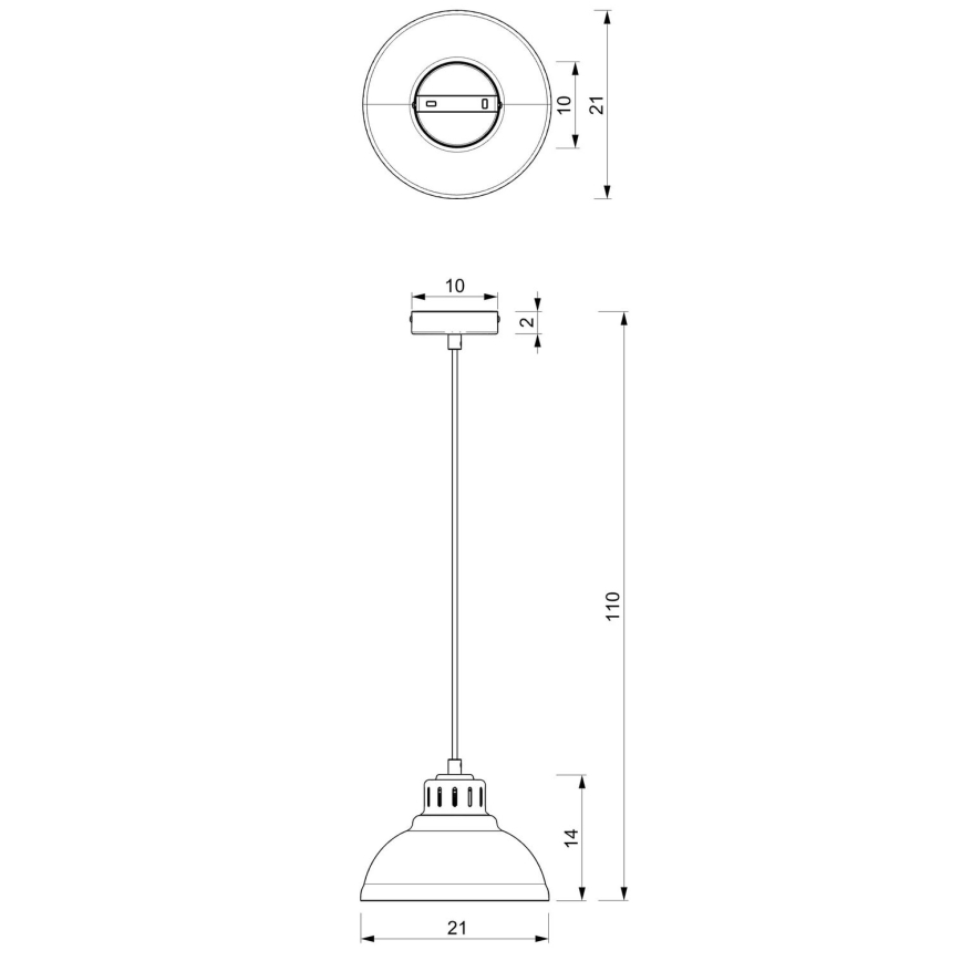 Lampada a sospensione ALTAR 1xE27/60W rosso