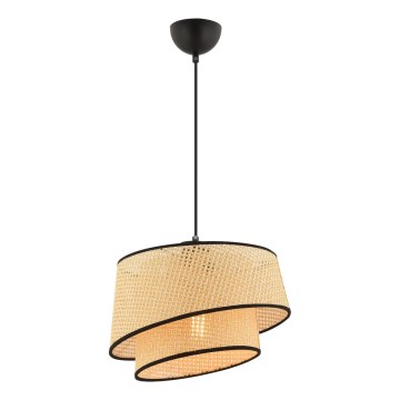 Lampada a sospensione BARETTE 1xE27/60W/230V beige/nera