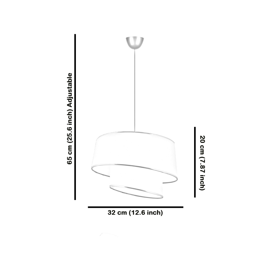 Lampada a sospensione BARETTE 1xE27/60W/230V beige/nera