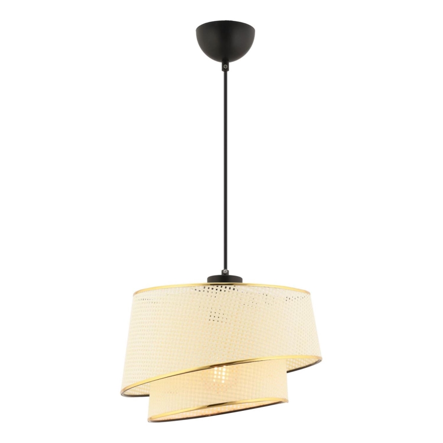Lampada a sospensione BARETTE 1xE27/60W/230V crema/oro