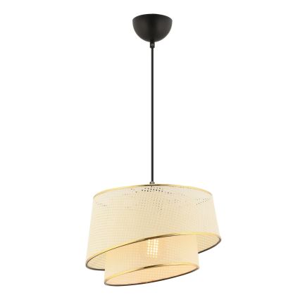 Lampada a sospensione BARETTE 1xE27/60W/230V crema/oro