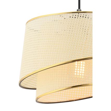 Lampada a sospensione BARETTE 1xE27/60W/230V crema/oro