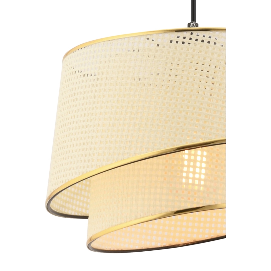Lampada a sospensione BARETTE 1xE27/60W/230V crema/oro