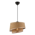 Lampada a sospensione BARETTE 1xE27/60W/230V marrone/cromato lucido