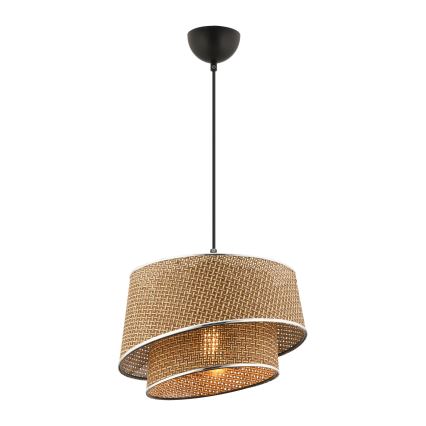 Lampada a sospensione BARETTE 1xE27/60W/230V marrone/cromato lucido