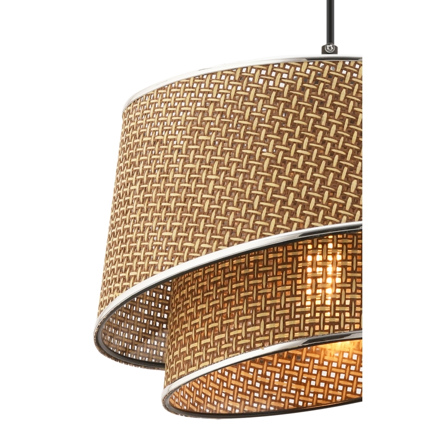 Lampada a sospensione BARETTE 1xE27/60W/230V marrone/cromato lucido