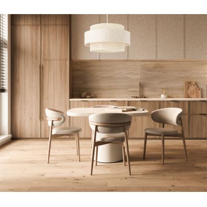 Lampada a sospensione BOHO con cavo 1xE27/60W/230V Ø 40 cm crema/iuta