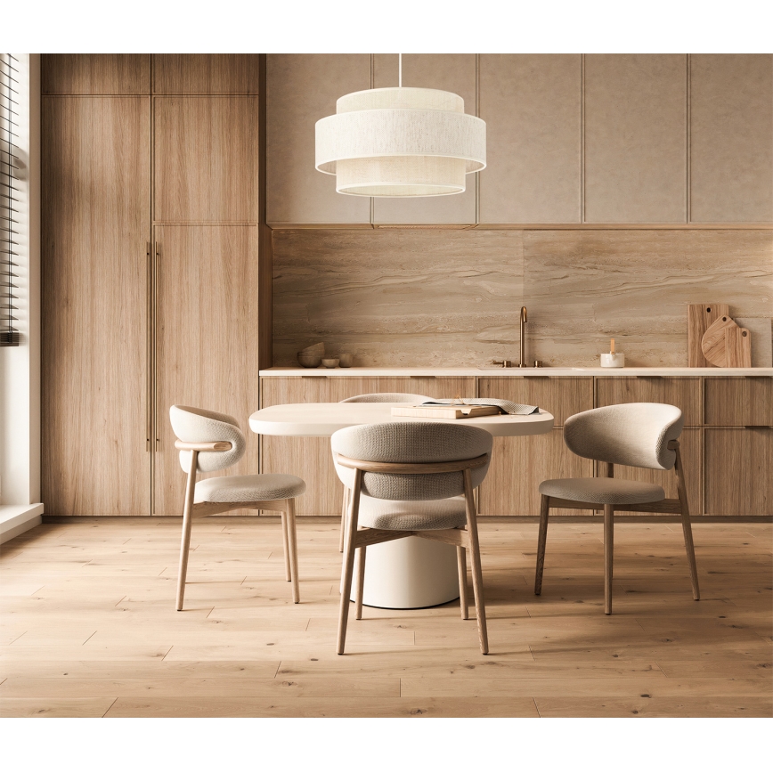 Lampada a sospensione BOHO con cavo 1xE27/60W/230V Ø 40 cm crema/iuta