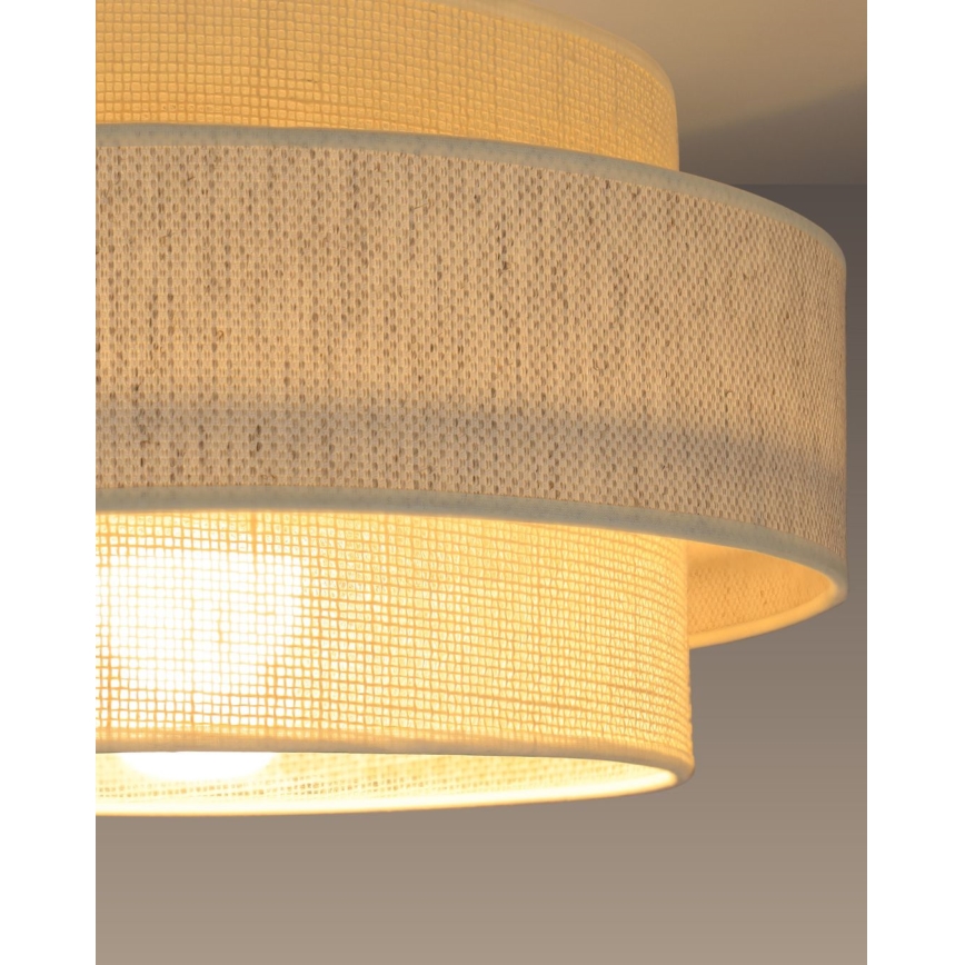 Lampada a sospensione BOHO con cavo 1xE27/60W/230V Ø 40 cm crema/iuta