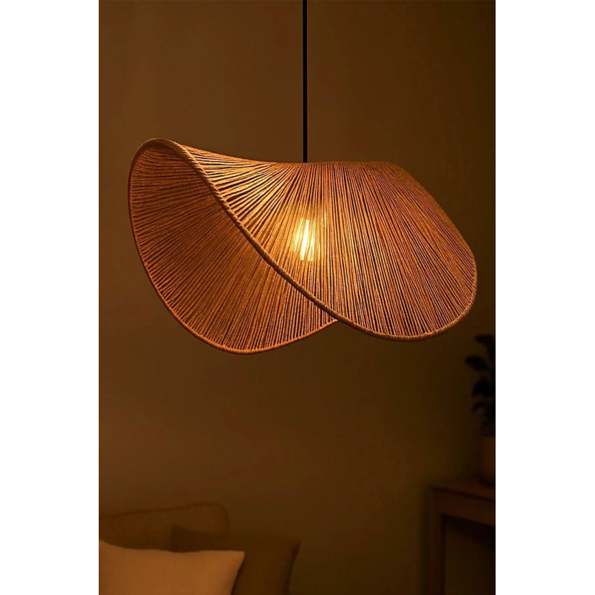 Lampada a sospensione BOHO su cavo 1xE27/40W/230V in rafia