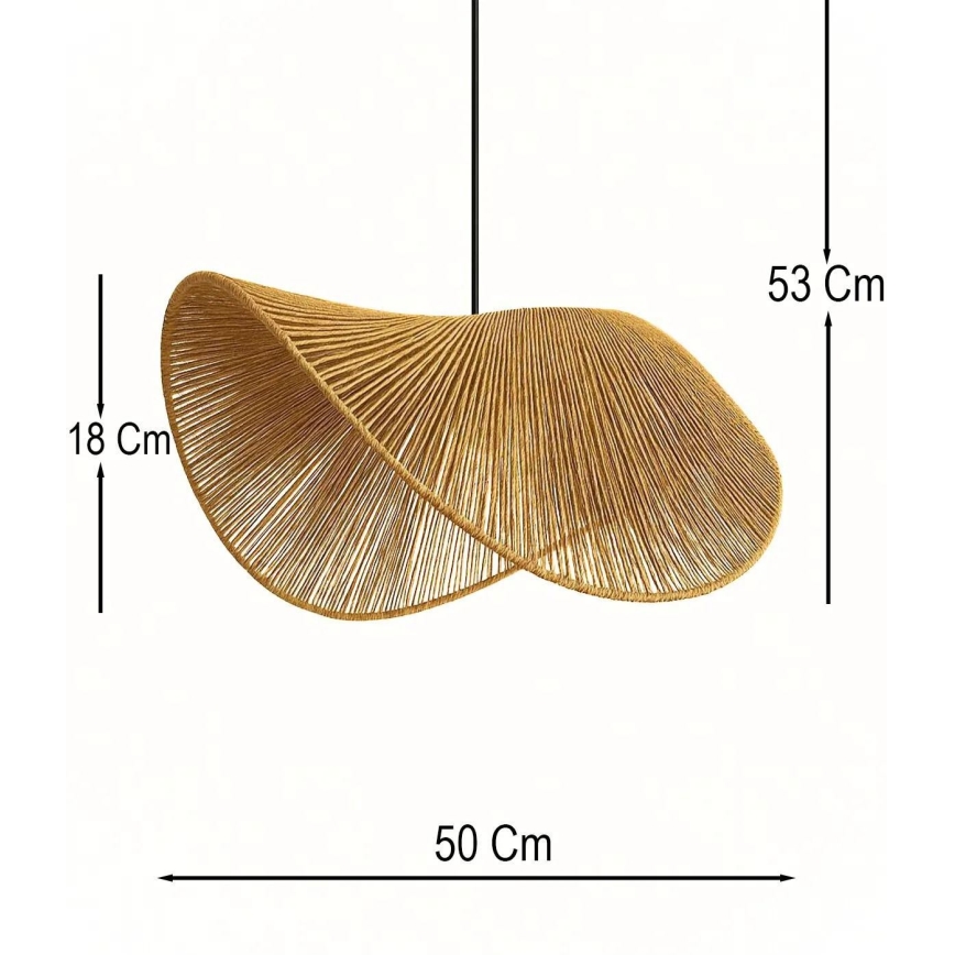 Lampada a sospensione BOHO su cavo 1xE27/40W/230V in rafia