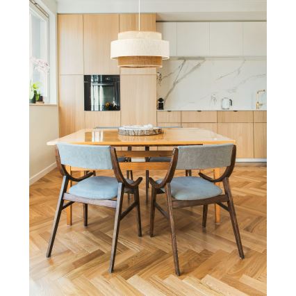 Lampada a sospensione BOHO su cavo 1xE27/60W/230V Ø 40 cm bianco/iuta