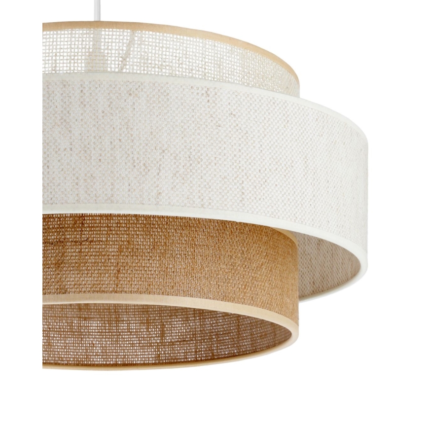 Lampada a sospensione BOHO su cavo 1xE27/60W/230V Ø 40 cm bianco/iuta