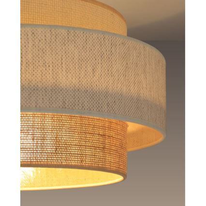 Lampada a sospensione BOHO su cavo 1xE27/60W/230V Ø 40 cm bianco/iuta