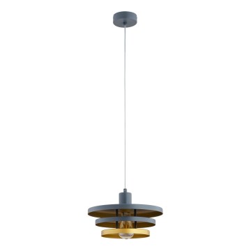 Lampada a sospensione con cavo ALANA 1xE27/15W/230V grigio/oro