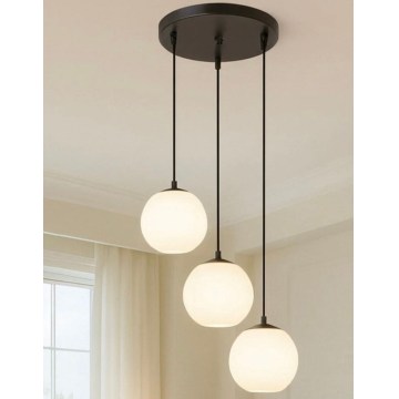 Lampada a sospensione con cavo BALLISTIC 3xE27/40W/230V nera
