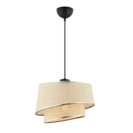 Lampada a sospensione con cavo BARETTE 1xE27/60W/230V crema/cromo lucido