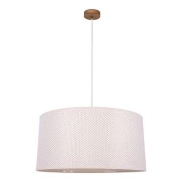 Lampada a sospensione con cavo BENITA 1xE27/40W/230V crema/rovere