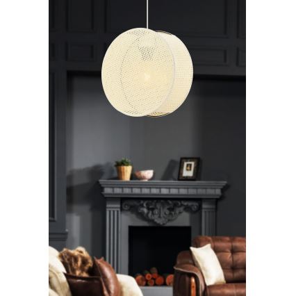 Lampada a sospensione con cavo BIG DRUM 1xE27/60W/230V color crema