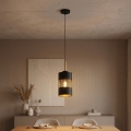 Lampada a sospensione con cavo BOGART 1xE27/15W/230V nero/oro