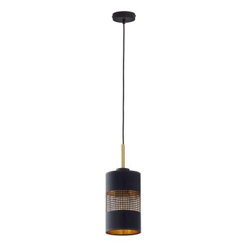Lampada a sospensione con cavo BOGART 1xE27/15W/230V nero/oro