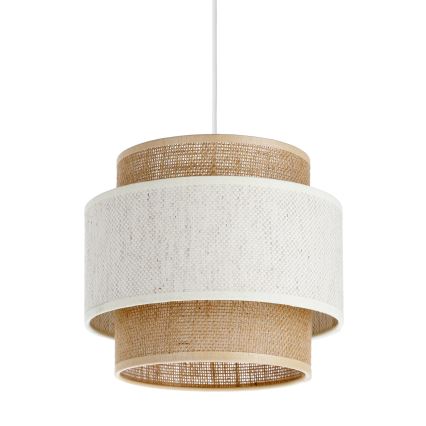 Lampada a sospensione con cavo BOHO 1xE27/60W/230V Ø 20 cm crema/iuta