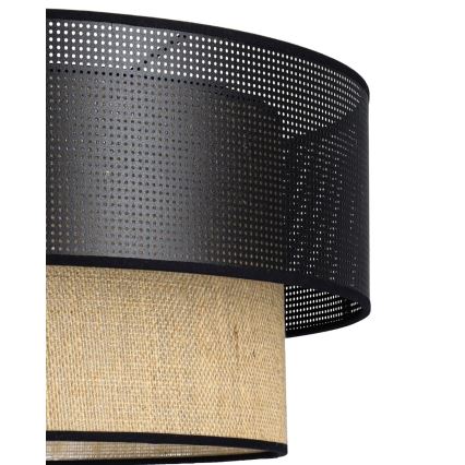 Lampada a sospensione con cavo BORHO 1xE27/60W/230V nero/iuta