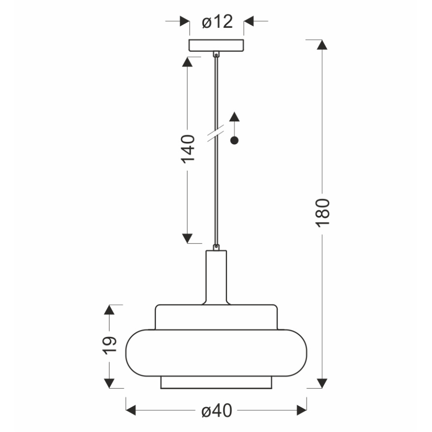 Lampada a sospensione con cavo BRIZI 1xE27/40W/230V grigio/fumé