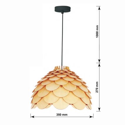 Lampada a sospensione con cavo BURGO 1xE27/60W/230V diam. 35 cm