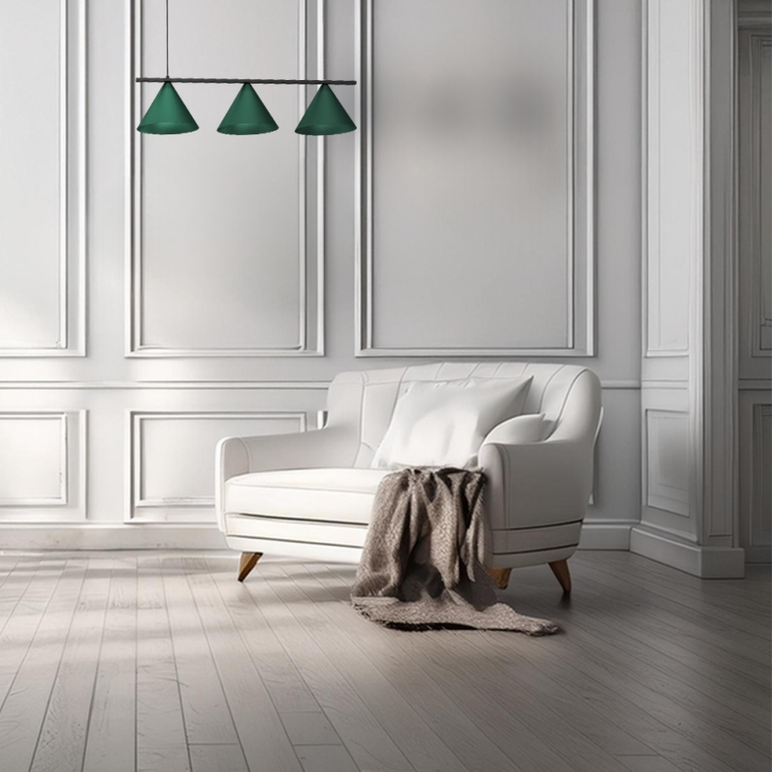 Lampada a sospensione con cavo CAPITAL 3xGX53/15W/230V verde