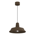 Lampada a sospensione con cavo CLASS 1xE27/15W/230V marrone