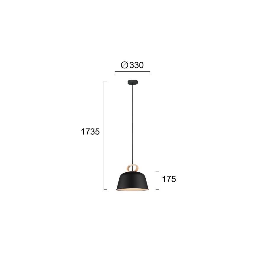 Lampada a sospensione con cavo CLIP 1xE27/40W/230V nero/marrone