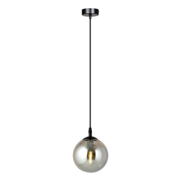 Lampada a sospensione con cavo COSMO 1xE14/10W/230V diam. 14 cm nero/nero fumé