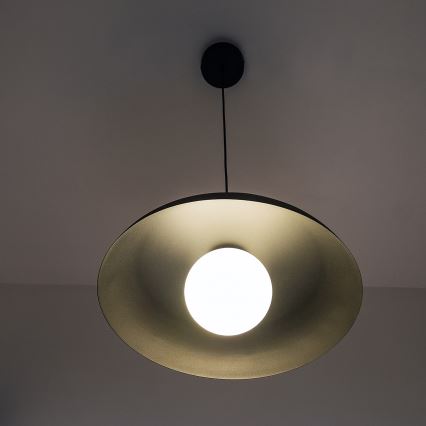 Lampada a sospensione con cavo ECLIPSE 1xE27/15W/230V nera