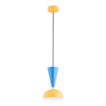 Lampada a sospensione con cavo ENTORI 1xE27/15W/230V giallo/blu