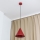 Lampada a sospensione con cavo ETNA 1xE27/15W/230V diam. 25 cm rossa