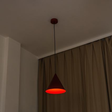 Lampada a sospensione con cavo ETNA 1xE27/15W/230V diam. 25 cm rossa