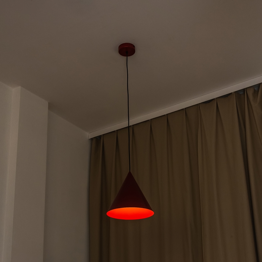 Lampada a sospensione con cavo ETNA 1xE27/15W/230V diam. 25 cm rossa