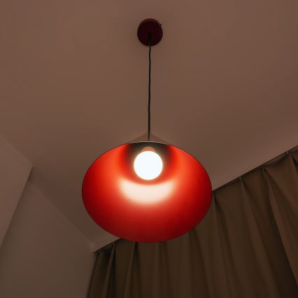 Lampada a sospensione con cavo ETNA 1xE27/15W/230V diam. 25 cm rossa