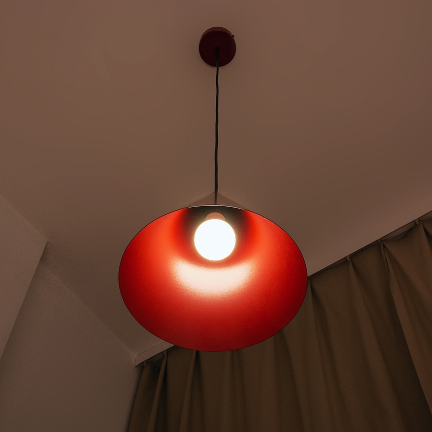 Lampada a sospensione con cavo ETNA 1xE27/15W/230V diam. 25 cm rossa
