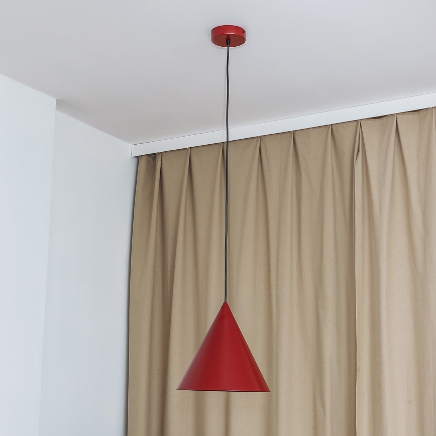 Lampada a sospensione con cavo ETNA 1xE27/15W/230V diam. 25 cm rossa