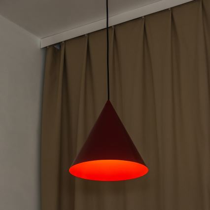 Lampada a sospensione con cavo ETNA 1xE27/15W/230V diam. 25 cm rossa