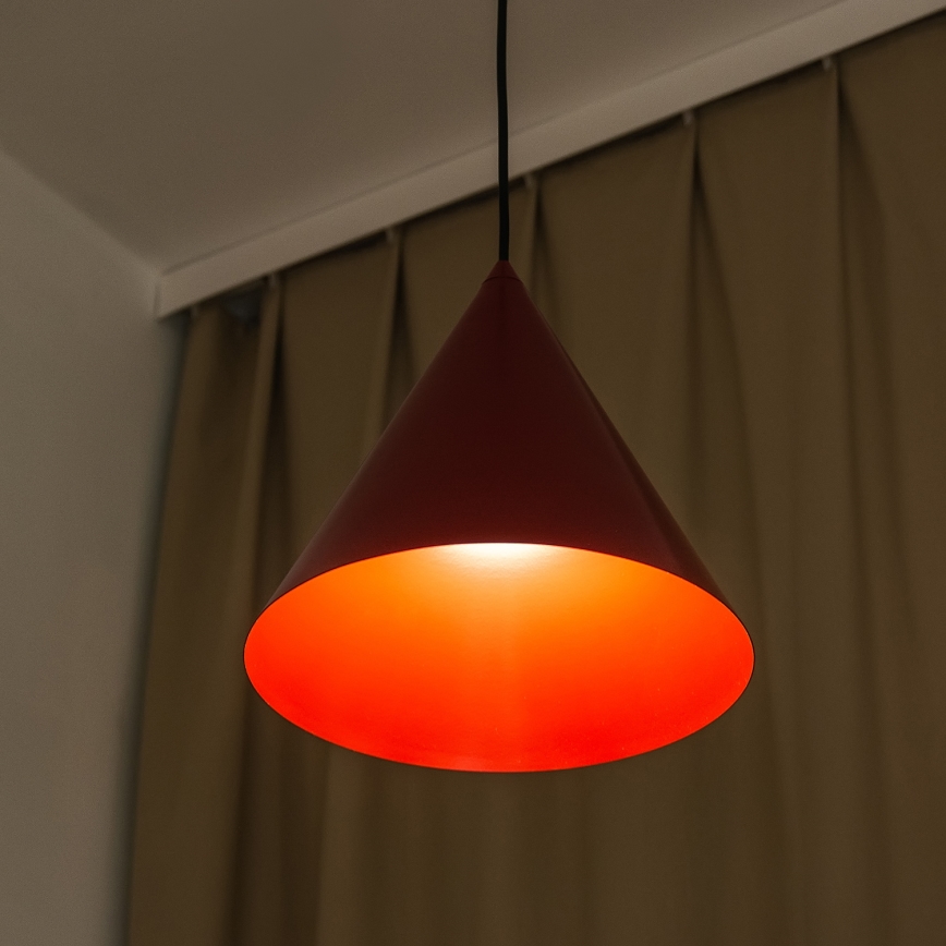 Lampada a sospensione con cavo ETNA 1xE27/15W/230V diam. 25 cm rossa