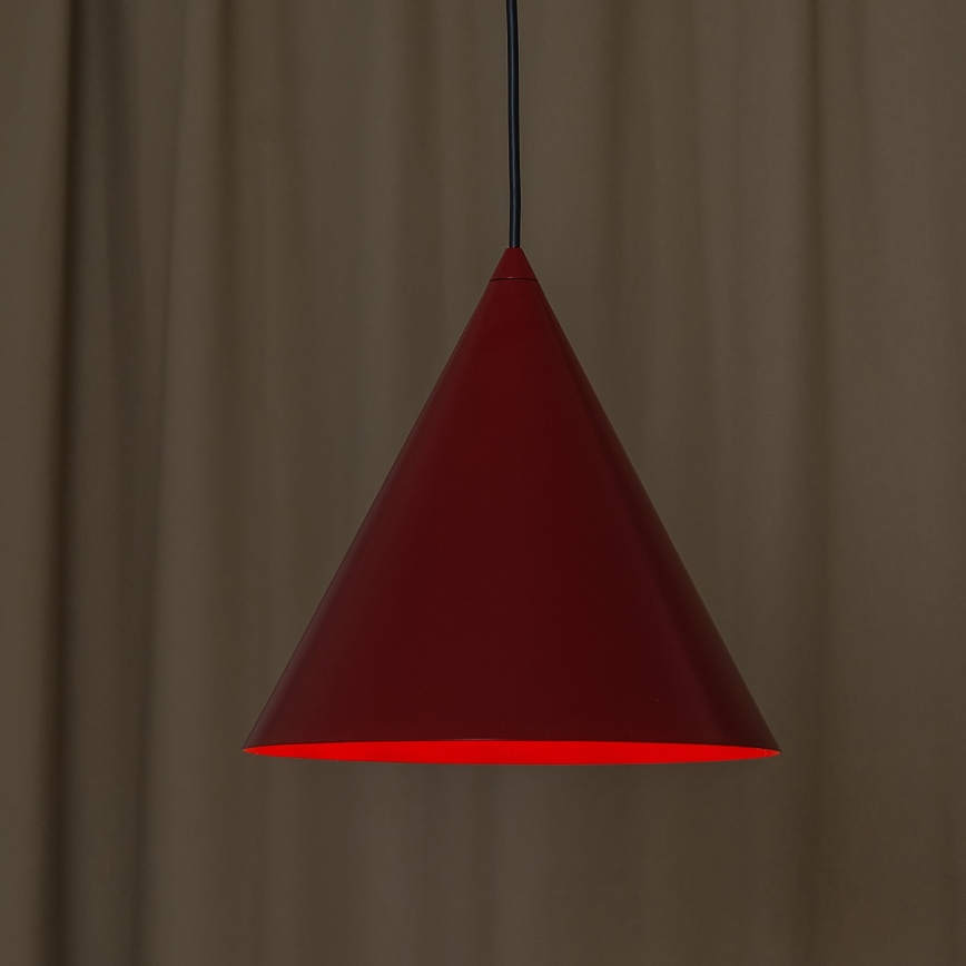 Lampada a sospensione con cavo ETNA 1xE27/15W/230V diam. 25 cm rossa